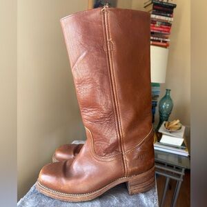 Vintage Frye campus 14L boots saddle brown leather